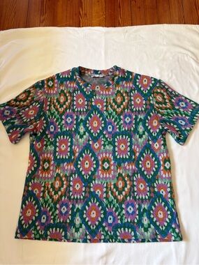 Zara Multicolor Jacquard Geometric Pattern Men’s Short-Sleeve Shirt